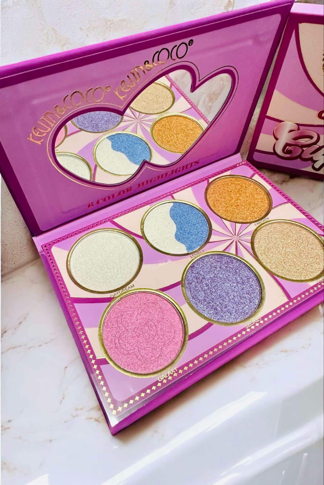 Cupid Hey Eyeshadow Palette by Kevin & Coco with bold shades for flirty looks and long-lasting wear.
