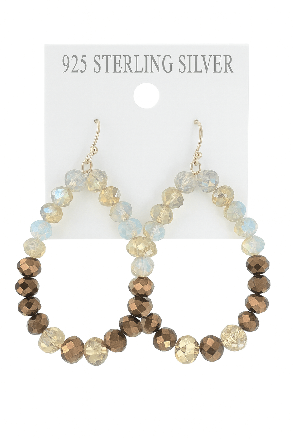 Cherish Beaded Teardrop Earrings in gold-plated sterling silver, featuring shimmering beaded dangles.