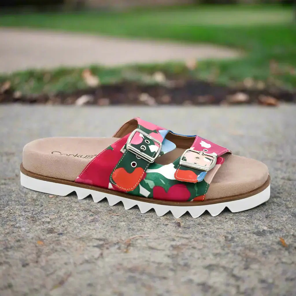 Corkys Dash Sandals in Floral with adjustable buckles for a stylish and comfortable summer look.