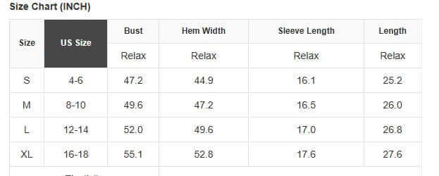 Size chart for FIERCE FOCUS TOP (pink) showing US sizes and measurements in inches.