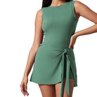Power Play Dress in jade by Otos New York, perfect for sports and stylish mobility.