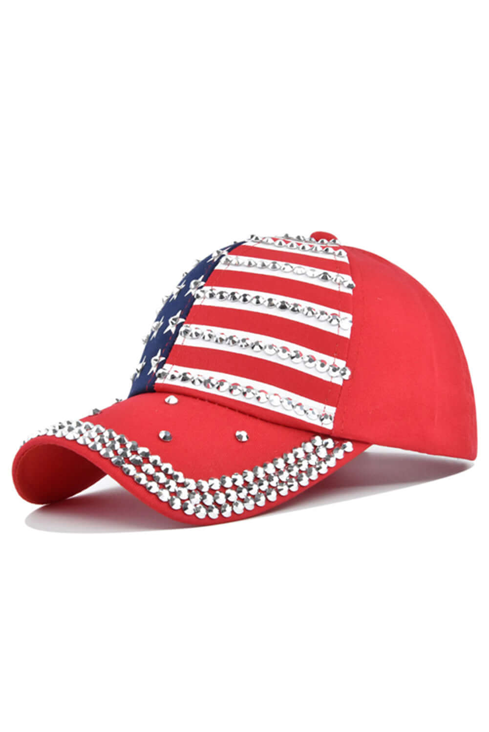 Let Freedom Bling baseball cap with American flag design and rhinestone embellishments.