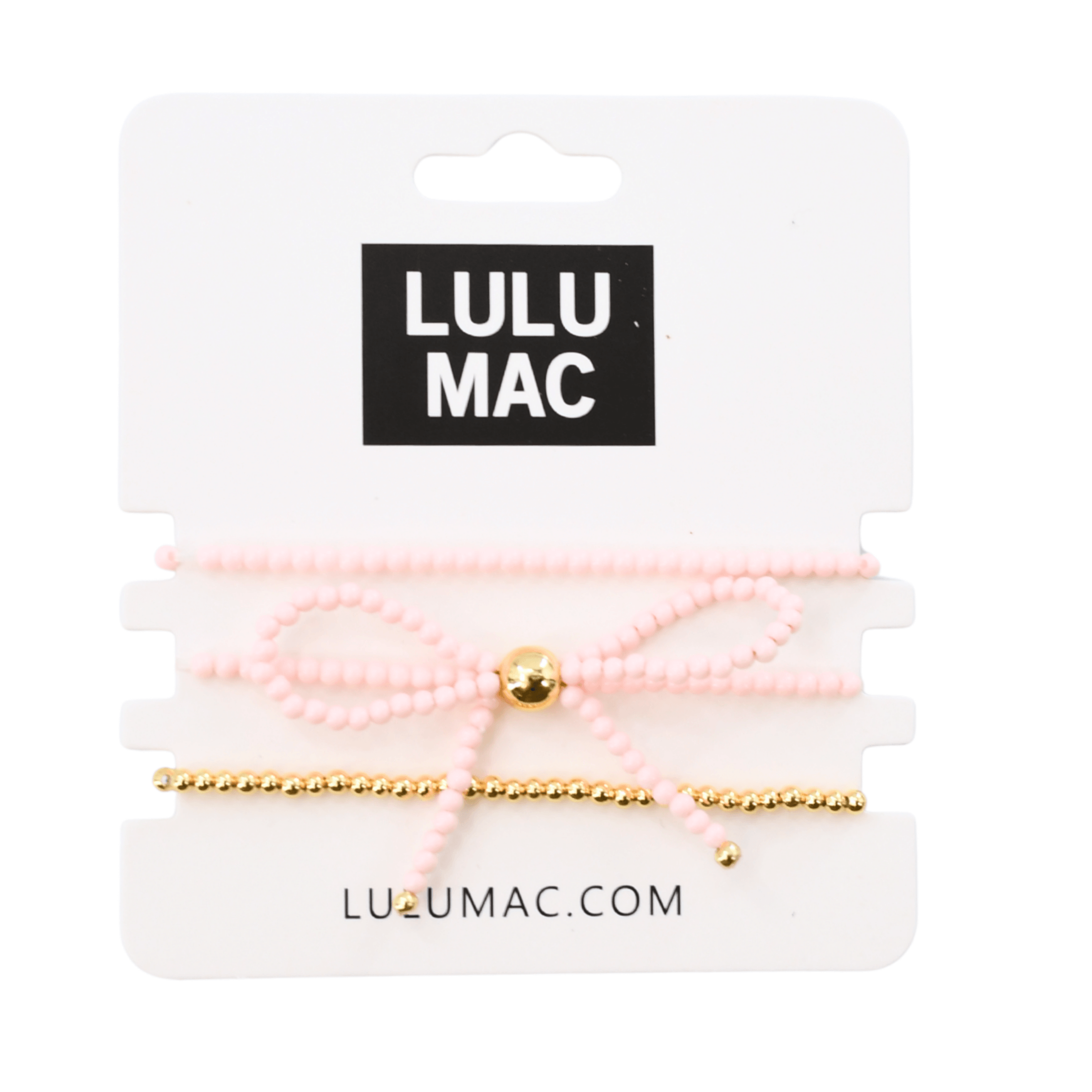 LULU MAC - Love Ties Bracelet Set featuring pink bow design, super cute and will go with anything.