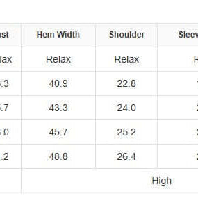 Size chart for SOFTLY TIED CREWNECK showing dimensions for S, M, L, and XL sizes in inches.
