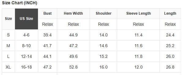 Size chart for STRUCTURED GRACE TOP showing dimensions for S, M, L, and XL sizes including bust and length measurements.