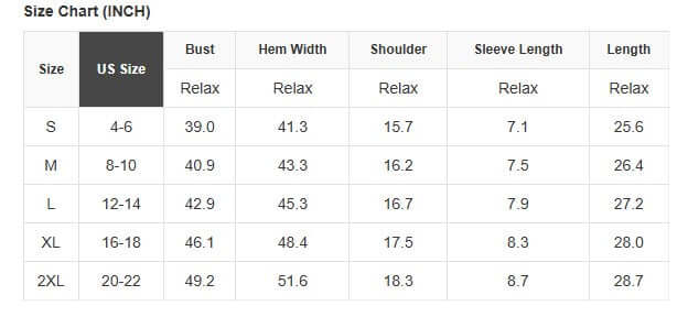 Size chart for HO HO HO AND BOWS T-shirt showing measurements for S, M, L, XL, and 2XL in inches.