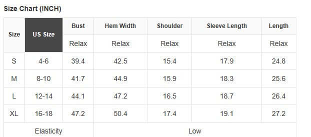 Size chart for GRACEFUL GLOW TOP (bright pink) showing measurements for S, M, L, and XL.