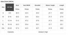 Size chart for MAPLE CIDER CREWNECK TOP showing measurements for S, M, L, XL, and 2XL for proper fitting.