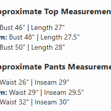 Approximate top and pants measurements for the FEELS LIKE FOREVER SET by Zenana.