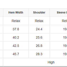 Size chart for SOUTHERN HUNT TOP including measurements for S, M, L, and XL sizes.