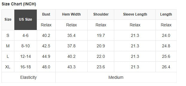 Size chart for MERRY MOMENTS SWEATER with measurements for S, M, L, and XL sizes.