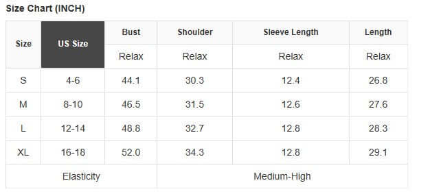 Size chart for SWEETHEART BOW TOP (red) showing measurements for S, M, L, and XL options.