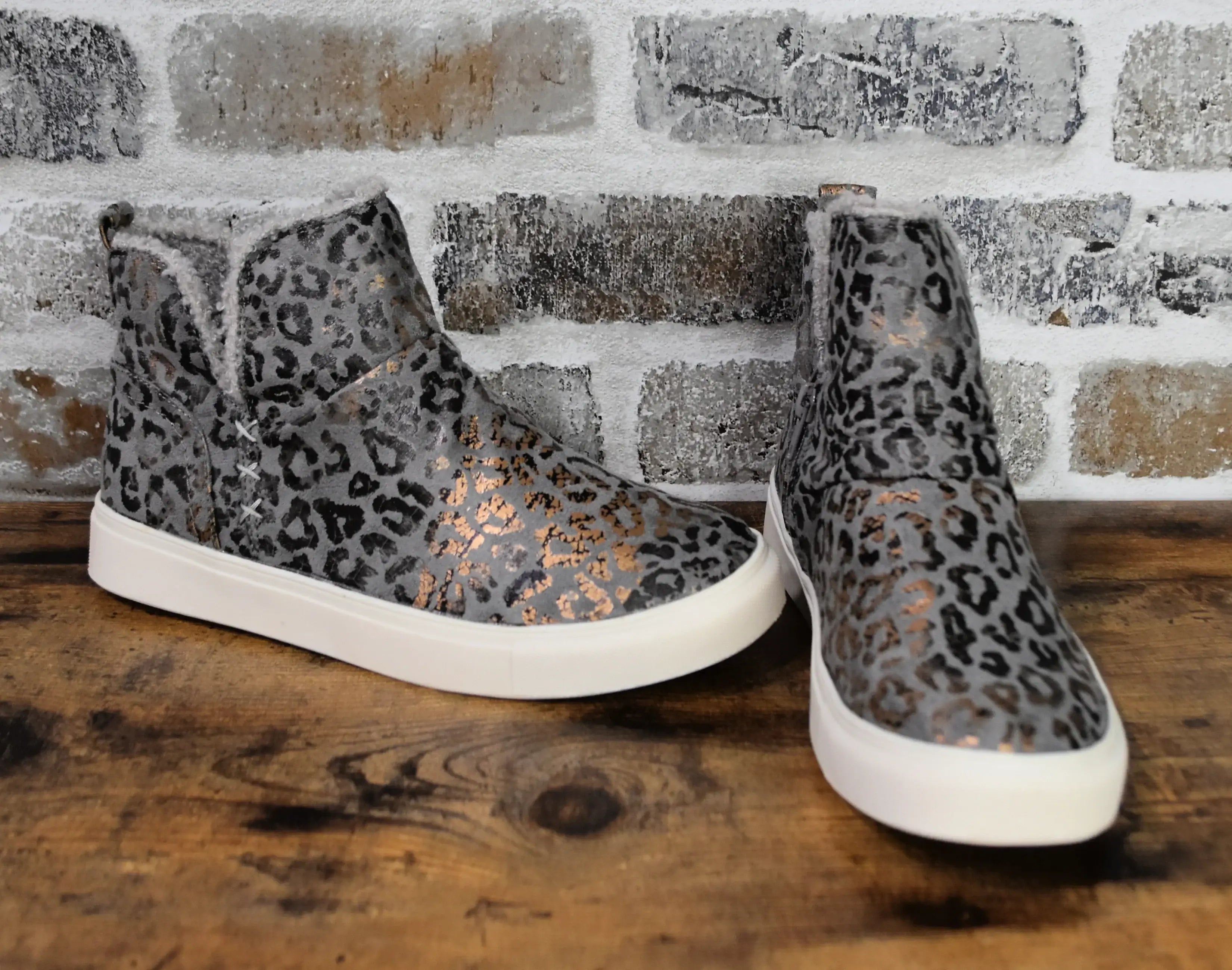 Very G Rica Booties in Leopard Gray with faux suede and plush lining for cozy, chic winter style