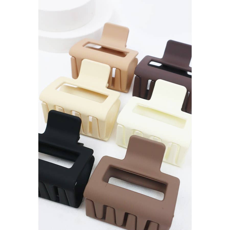 Matte About You Hair Clips set featuring 2 stylish, matte rectangular clips in neutral tones for secure hair styling.