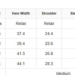 Size chart for LAZY DAY LEOPARD CREWNECK including measurements in inches for different sizes.
