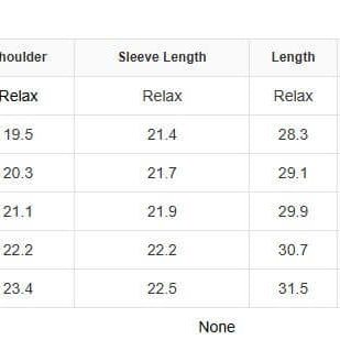 WARM IMPRESSIONS BUTTON DOWN size chart with measurements for S, M, L, XL, and 2XL in inches.