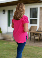 YOU & ME BABY Top - Trendy Magenta Boutique Style by Umgee by UMGEE $30.00 Rock comfort and style with the YOU & ME BABY distressed magenta top by Umgee. 100% prewashed cotton, ultra-adorable, and super comfy. Teal Tiger Boutique