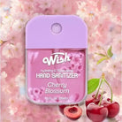 WISH Cherry Blossom Hand Sanitizer 35ml, hydrating formula with Vitamin E and Aloe for up to 500 uses.