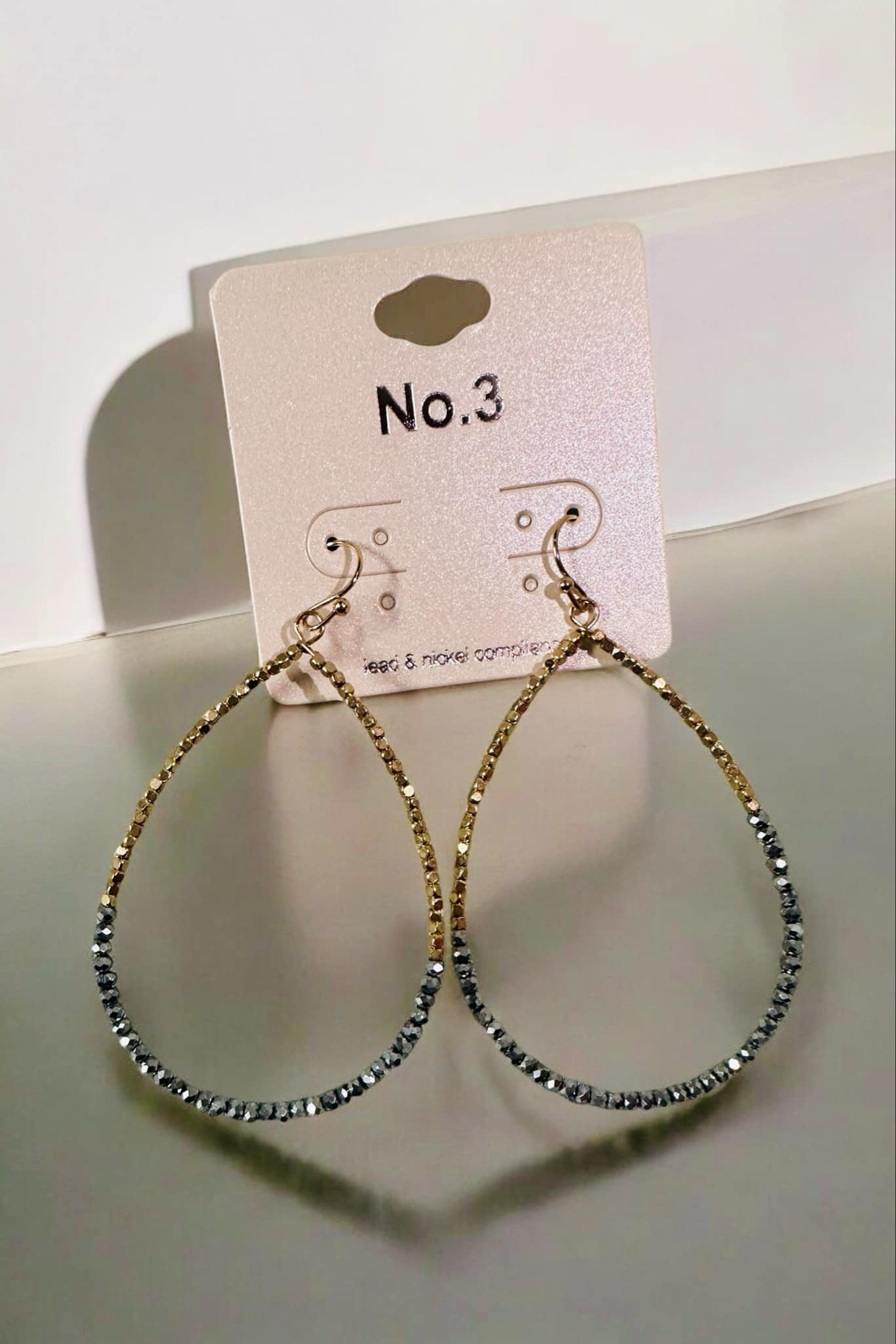 Sharla Teardrop Beaded Earrings by No. 3 Jewelry, featuring colorful beads and gold accents.