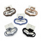 Matte Heart Shaped Stone Accent Hair Claw Clip in five color options, showcasing heart-shaped designs and modern matte finishes.