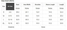 Size chart for Society Sweetheart Top, includes measurements for S, M, L, XL in inches.