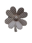 Houndstooth flower-shaped hair clip from UPStylish's Crystal Collection, available in chic colors.