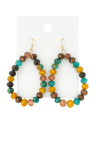 Cherish Beaded Teardrop Earrings with vibrant beads and gold-plated hooks, perfect for adding elegance to any outfit.