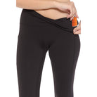 Black MOVE YOURSELF LEGGINGS by Fit USA showing hidden pocket detail, perfect for gym, yoga, and everyday wear with sweat-wicking fabric.