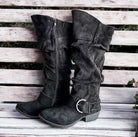 BLITZ BOOTS in Black By Very G by Very G $44.00 Strut in style with Very G's Women's Blitz Boot in stunning black! Enjoy comfy cushioning while you turn heads with every move. Don this sleek suede-esque stunner with the glossy silver buckle for an eye-cat