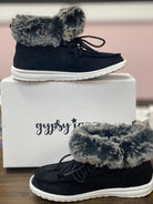 FANCY LIKE By Very G / Gypsy Jazz by Very G $49.00 Luxuriously adorned with faux fur trim, these black boat shoes from Gypsy Jazz / Very G are the epitome of chic and super comfortable. Teal Tiger Boutique