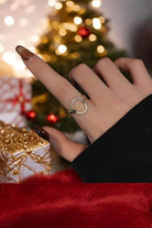 Elegant gold tone Circle Up Cocktail Ring with sparkling Cubic Zirconia, perfect for holiday celebrations.