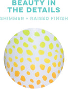 Close-up of the Wild Child tumbler's shimmer and raised finish with playful yellow dot pattern.