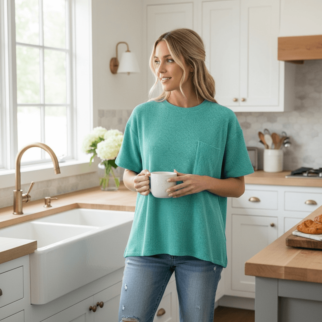 T-shirt Femme XANAKA Taille 38 Imprimé Turquoise - Coton, Occasion Très Bon état