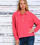 DAY DREAMS SWEATER BY ZENANA by Zenana $16.00 StyleNo: #HT-2254Y This DAY DREAMS SWEATER BY ZENANA is perfect for everyday wear. It is made from a soft brushed melange hacci fabric with a button-front design and long sleeves that create a dressy-casual lo