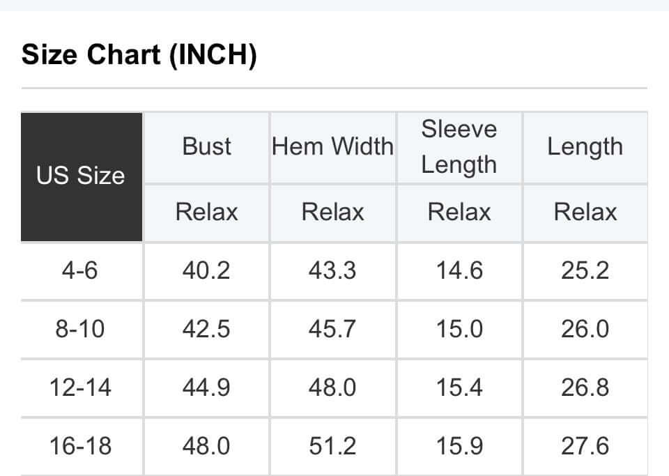Size chart for NATURAL EDGE TOP including bust, hem width, sleeve length, and overall length measurements.