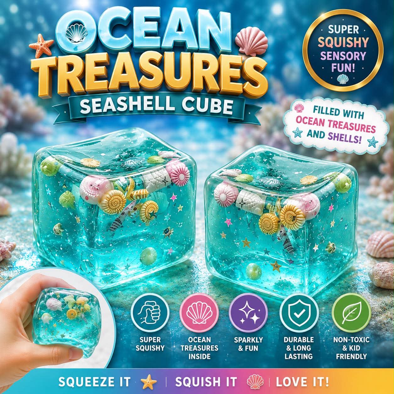 OCEAN TREASURES SEASHELL CUBES – Teal Tiger Boutique