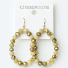 Elegant 925 sterling silver earrings with green and yellow beads for a stylish accessory choice.