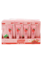 Strawberry Scented Gel Lip Balm Squeeze Tube - 36 Pcs in a display box with new packaging and moisturizing properties.