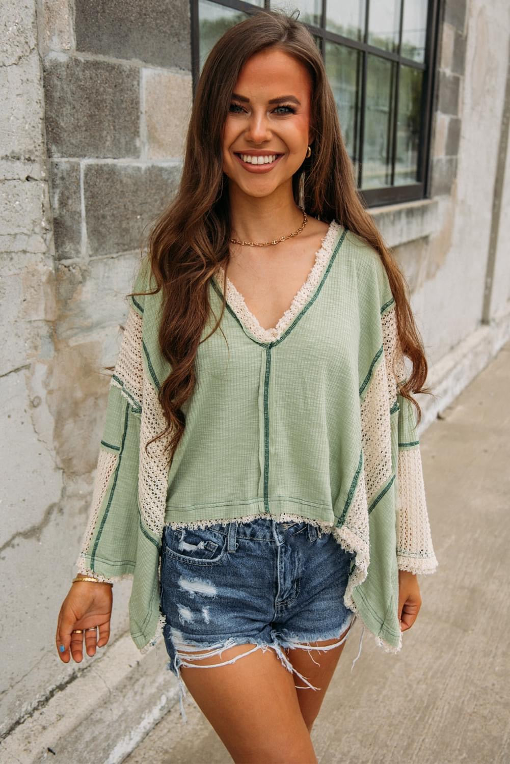 PREORDER Grass is Greener Top - Trendy Boutique Blouse by unbranded $28.00 Embrace style and comfort with our Pol Inspired Top featuring crochet details. Perfect for trendy boutique lovers. Preorder now! Teal Tiger Boutique