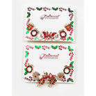 Cute Christmas Theme Sparkly Earrings with festive designs on display.