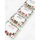 Cute Christmas Theme Sparkly Earrings displayed on gift cards featuring festive designs and sparkling details.