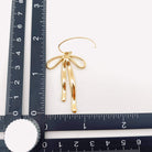 REFIEND RIBBON EARRINGS (2 colors) - elegant gold bow drop earrings with polished finish