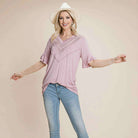 Delicate Directions Top in soft pink with lace trim, perfect for casual outings and brunch dates.