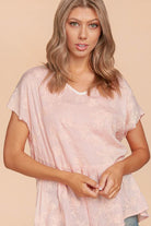 Grace & Glam Top by Haptics, featuring soft pink floral texture and flowy babydoll silhouette, perfect for elegant comfort.