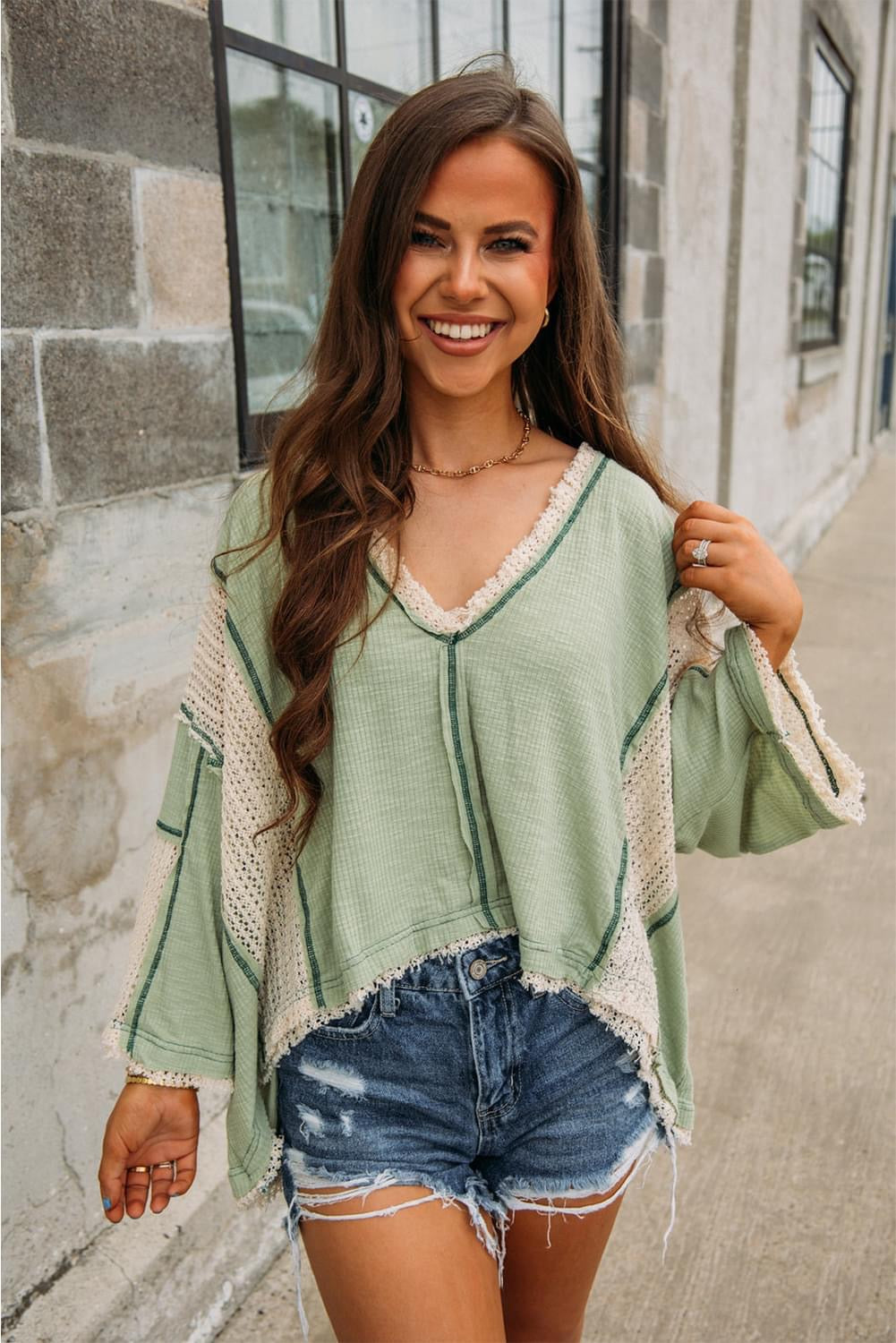 PREORDER Grass is Greener Top - Trendy Boutique Blouse by unbranded $28.00 Embrace style and comfort with our Pol Inspired Top featuring crochet details. Perfect for trendy boutique lovers. Preorder now! Teal Tiger Boutique