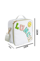 LUNCH Bag by Teal Tiger Boutique $26.00 This LUNCH Bag is perfect for carrying your lunch in style. With its colorful chenille embroidery and square shape, it's both chic and practical. The zipper closure and inside mesh pocket will keep your lunch fresh