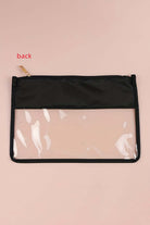 Back view of In My Teacher Era clear zipper pouch showcasing a sleek black design and transparent panel for easy visibility.
