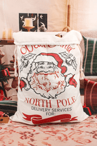 Jumbo Santa bag with festive design and drawstring closure, perfect for large Christmas gifts and durable for holiday use.