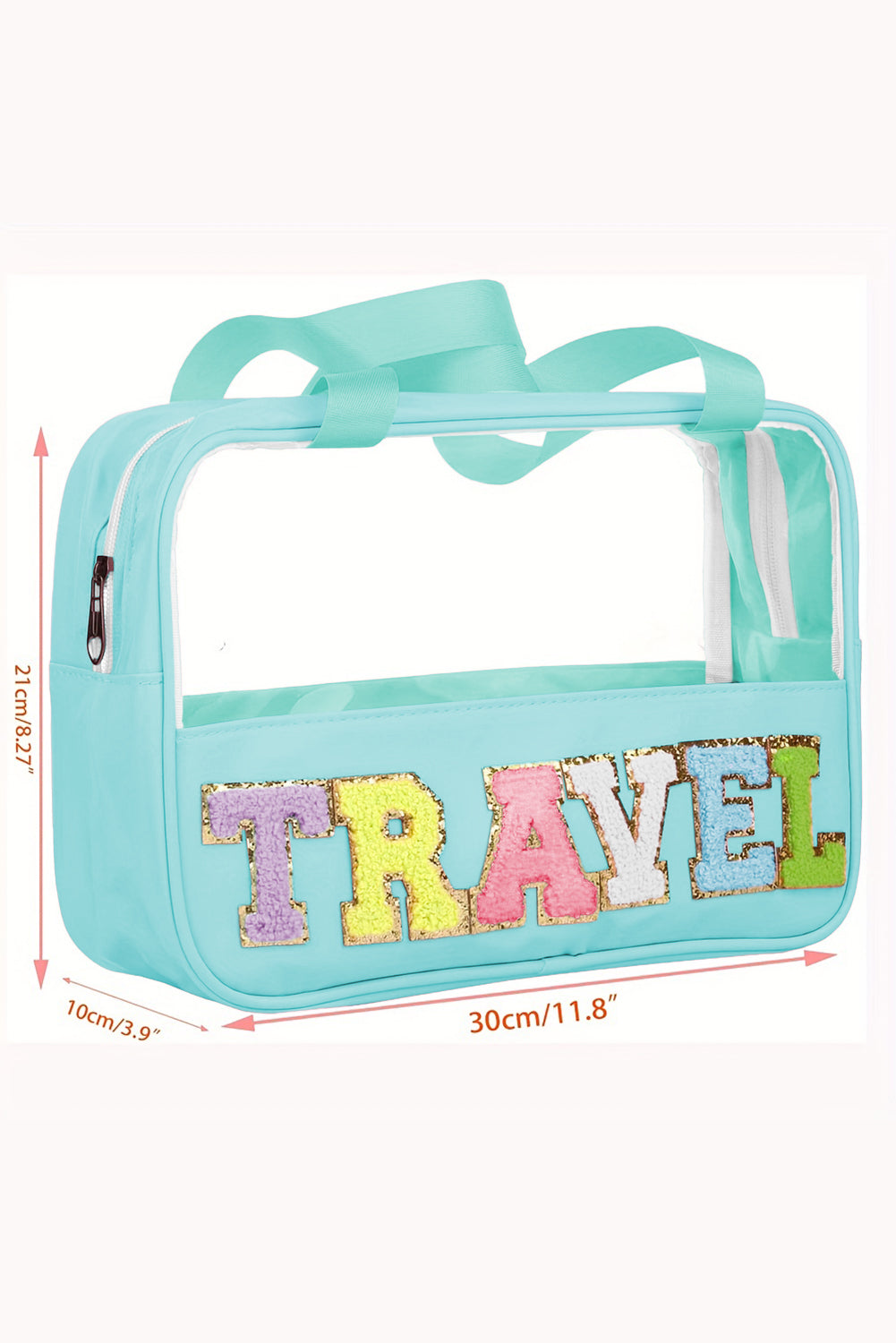 TRAVEL Bag- Teal by Teal Tiger Boutique $16.00 Introducing the TRAVEL Bag, a stylish and practical accessory for all your travel needs. This super cute bag is trimmed in teal and features a Travel Chennille patch, making it the perfect companion for your