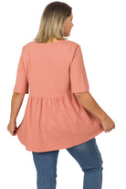 DAY OUT Top in Ash Rose- Zenana (plus) by Zenana $22.00 Indulge in the luxurious comfort of the Day Out plus size top in ash rose by Zenana . This top is made from 100% cotton and features a figure flattering baby doll empire waist style. You're sure to f